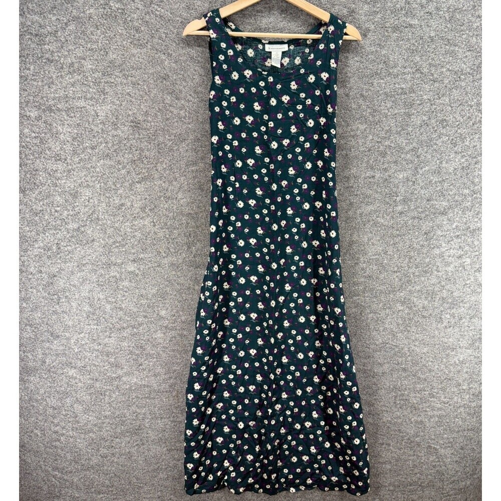 Sophisticates Dress Women 8 Blue Floral Maxi Long Sleeveless Belted Casual Rayon